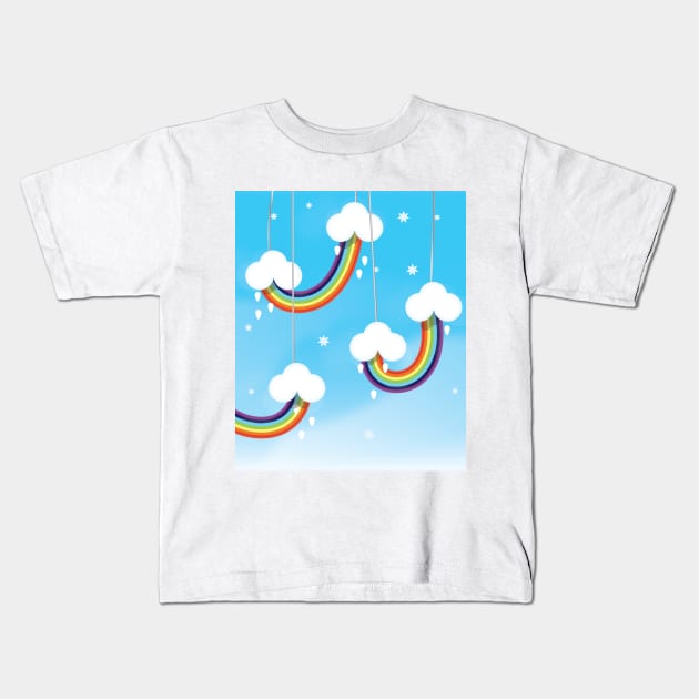 Clouds and Rainbows Kids T-Shirt by nickemporium1